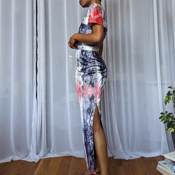 Designer Evening Maxi Dress - Unique Pattern | Size S - Picture 5 of 11